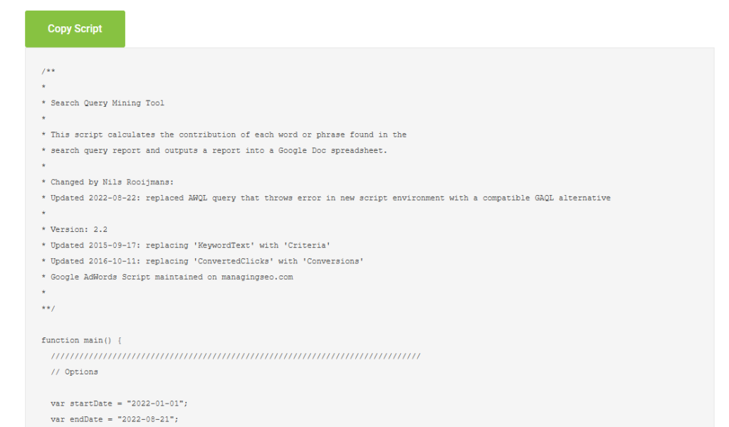 All in one Google Ads Script to Simplify Keyword Optimization